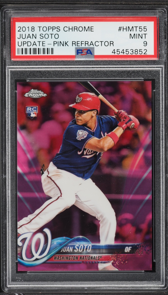 2018 Topps Chrome Update Pink Refractor Juan Soto ROOKIE #HMT55 PSA 9 MINT