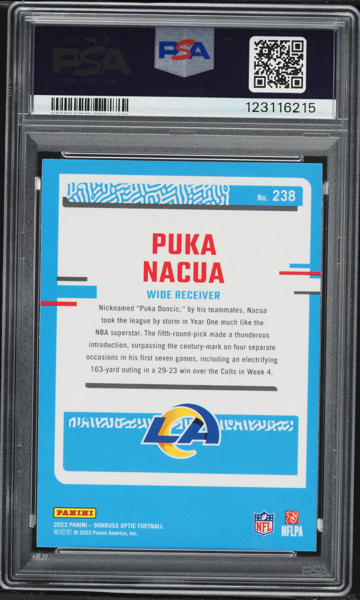 2023 Donruss Optic Puka Nacua ROOKIE #238 PSA 9 MINT