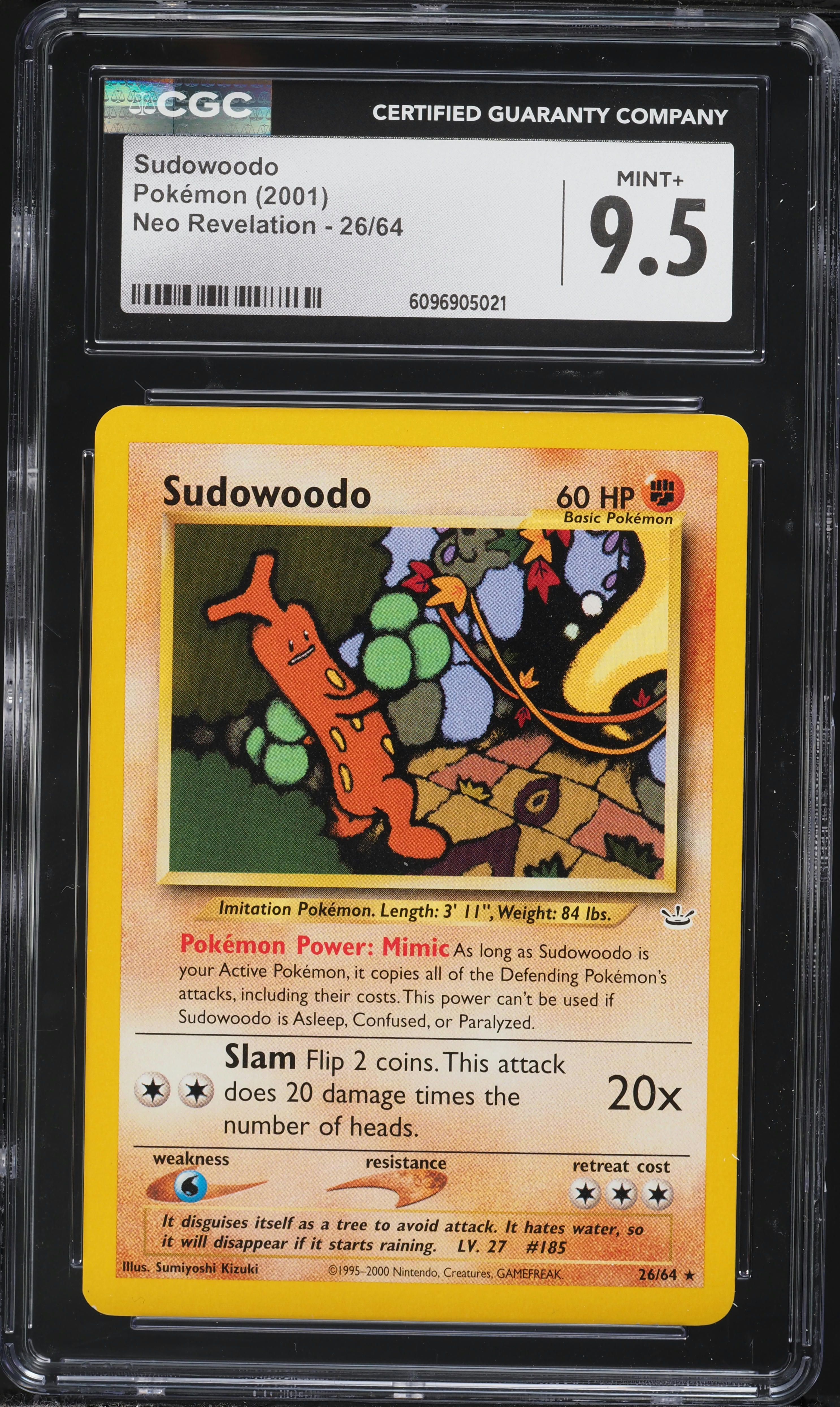 2001 Pokemon Neo Revelation Sudowoodo #26 CGC 9.5 MINT+ on