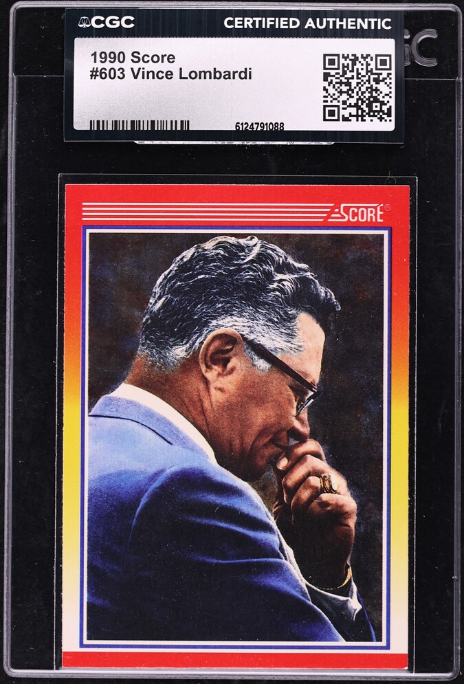 1990 Score Football Vince Lombardi #603 CGC AUTH