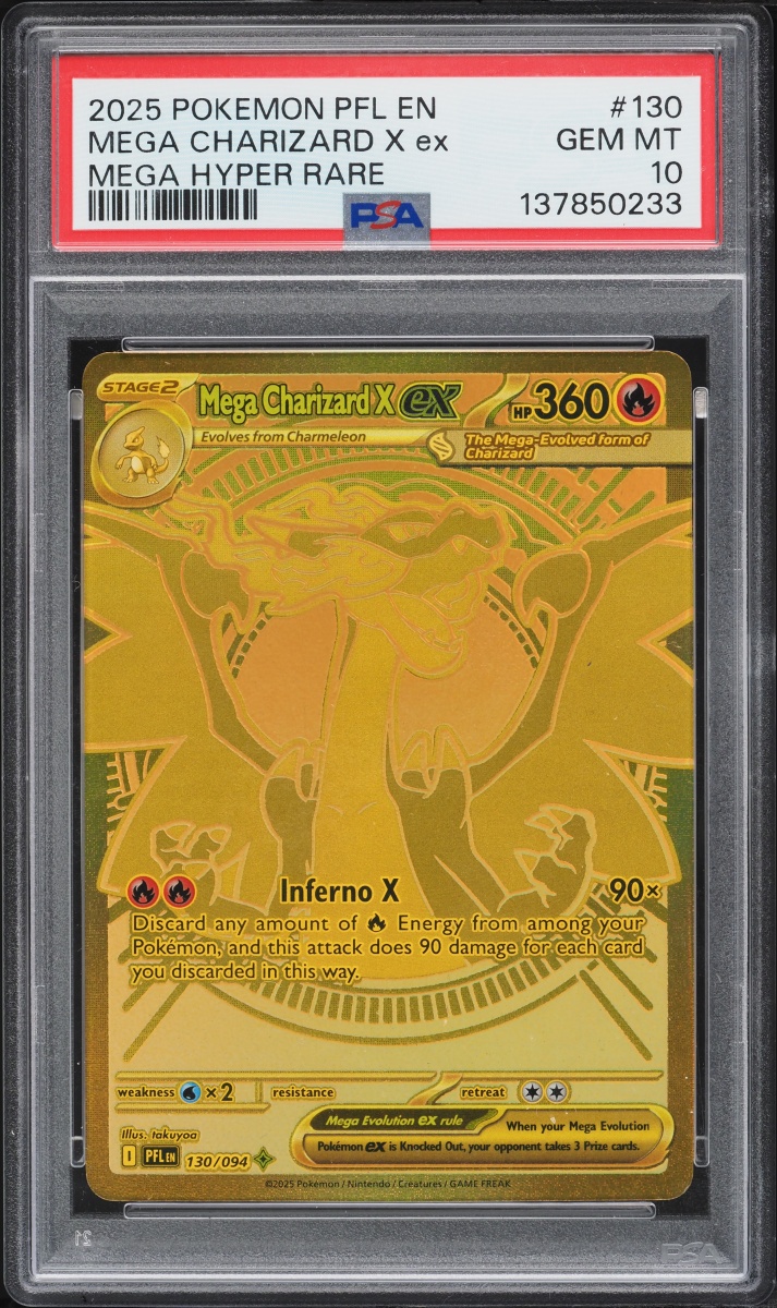 2025 Pokemon Mega Evolution Phantasmal Flames MHR Mega Charizard X Ex #130 PSA 10 GEM
