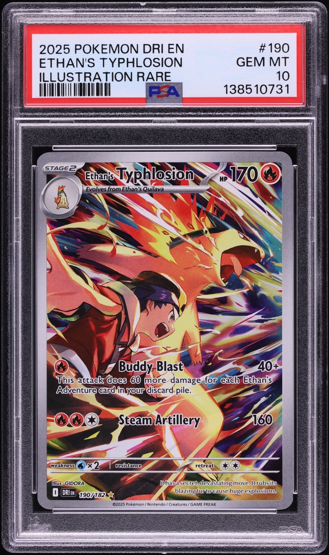 2025 Pokemon Scarlet & Violet Destined Rivals IR Ethan's Typhlosion #190 PSA 10 GEM MINT