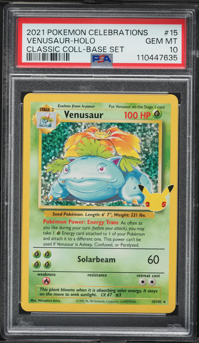 2021 Pokemon Sword & Shield Celebrations Classic Holo Venusaur #15 PSA 10 GEM MINT