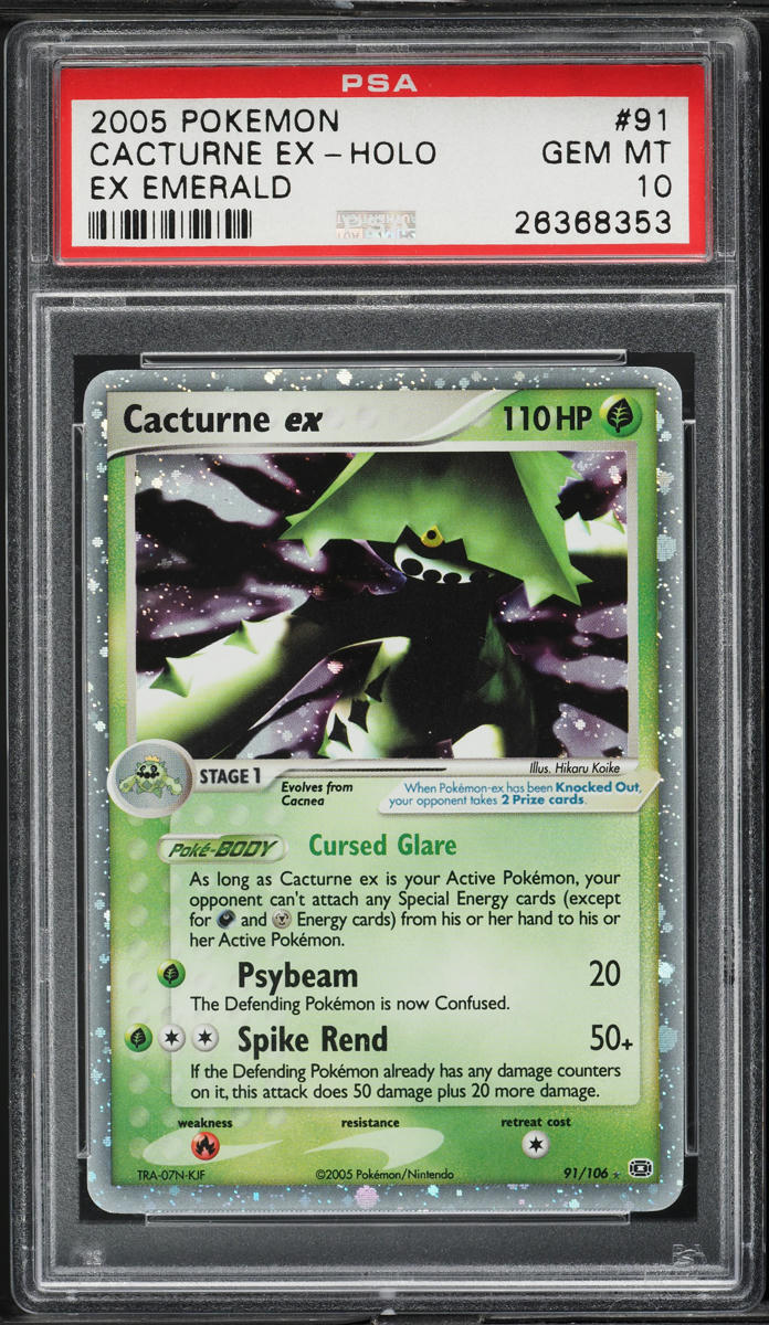 2005 Pokemon EX Emerald Holo Cacturne ex #91 PSA 10 GEM MINT