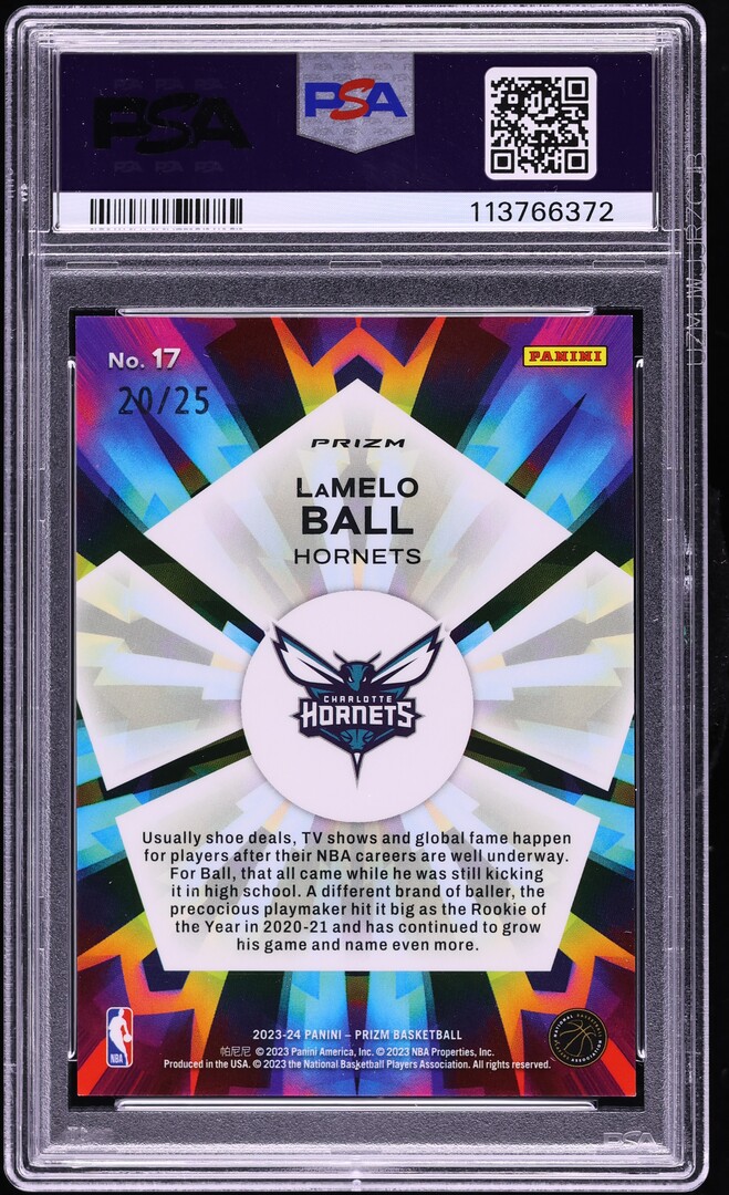 2023 Panini Prizm Kaleidoscopic Mojo LaMelo Ball /25 #17 PSA