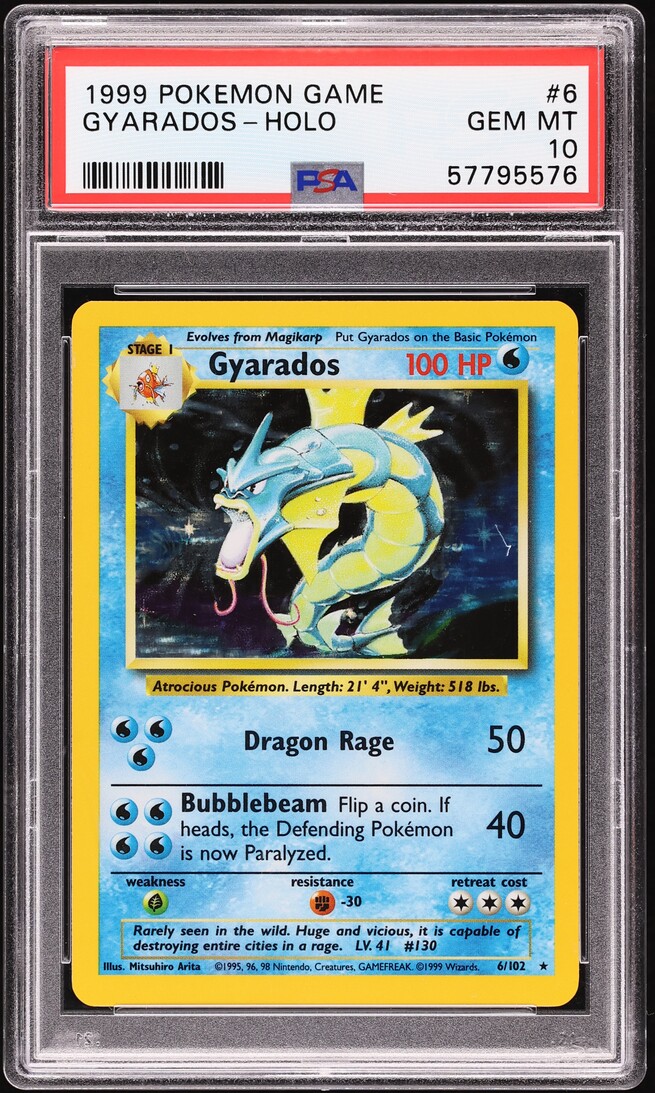1999 Pokemon Base Set Holo Gyarados #6 PSA 10 GEM MINT