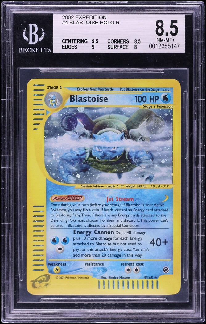 2002 Pokemon Expedition Holo Blastoise #4 BGS 8.5 NM-MT+