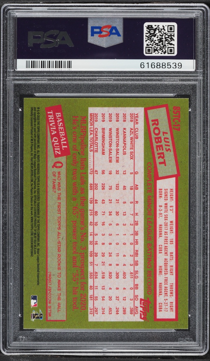 2020 Topps Chrome '85 Luis Robert ROOKIE #85TC-17 PSA 10 GEM MINT