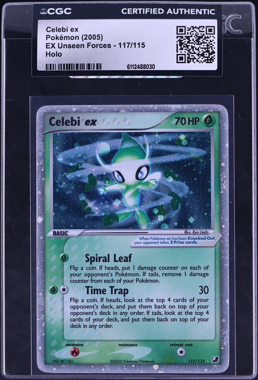 2005 Pokemon EX Unseen Forces Holo Celebi ex #117 CGC AUTH