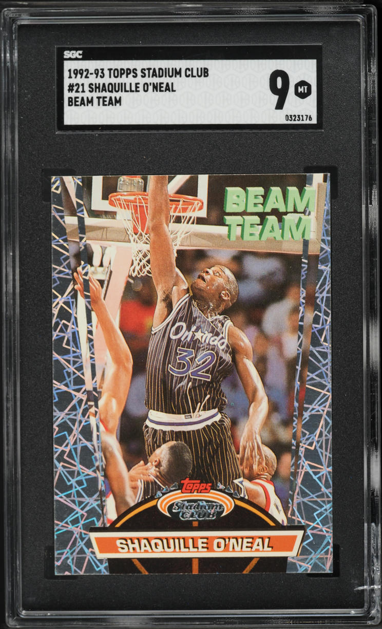 1992 Stadium Club Beam Team Shaquille O'Neal ROOKIE #21 SGC 9 MINT