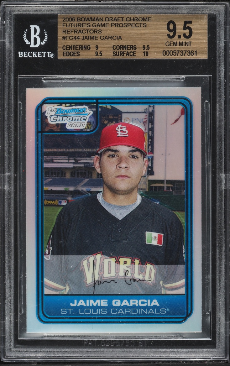 2006 Bowman Chrome Draft Future's Game Refractors Jaime Garcia PROSPECT #44 BGS 9.5 GEM MINT