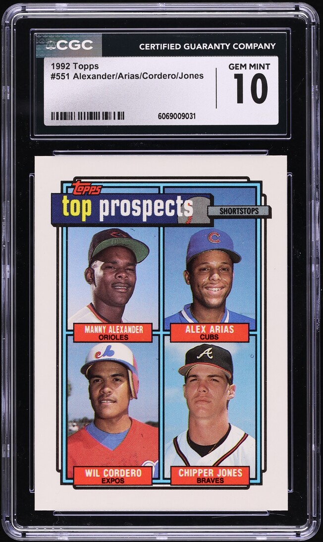 1992 Topps Alexander Arias Cordero Jones ROOKIE #551 CGC 10 GEM MINT