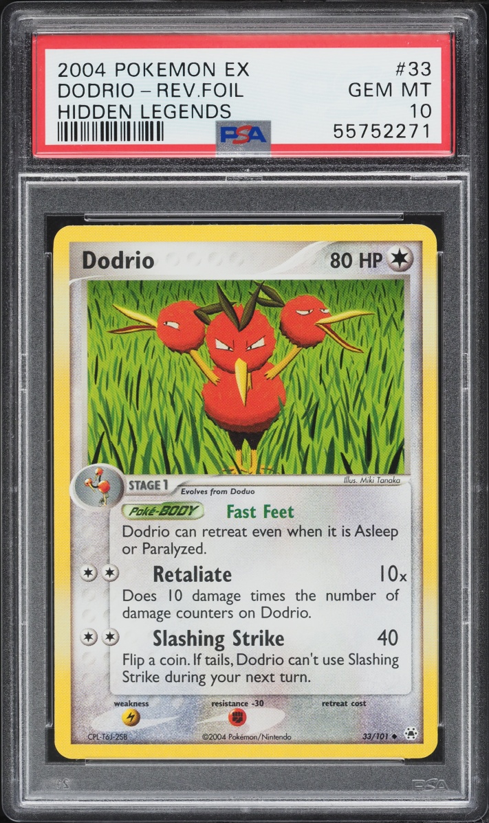 2004 Pokemon EX Hidden Legends Reverse Holo Dodrio #33 PSA 10 GEM MINT