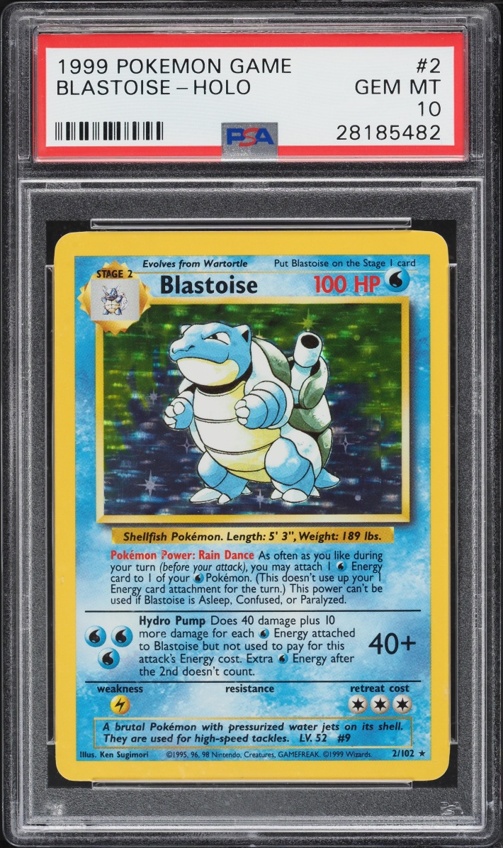 1999 Pokemon Base Set Holo Blastoise #2 PSA 10 GEM MINT
