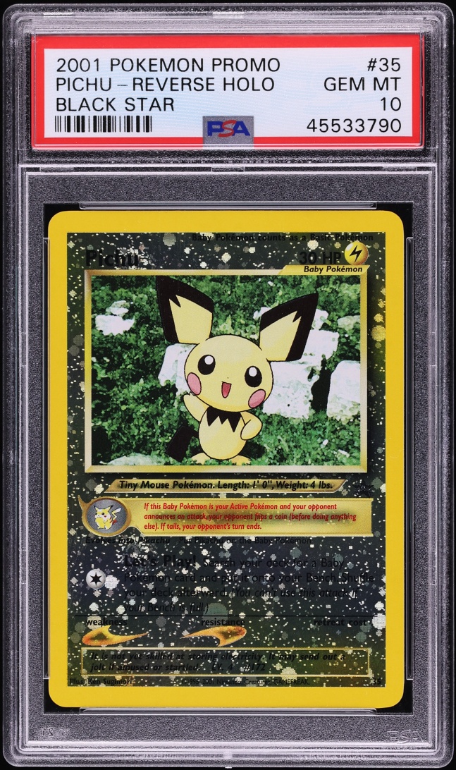 2001 Pokemon League Black Star Promo Reverse Holo Pichu #35 PSA 10 GEM MINT