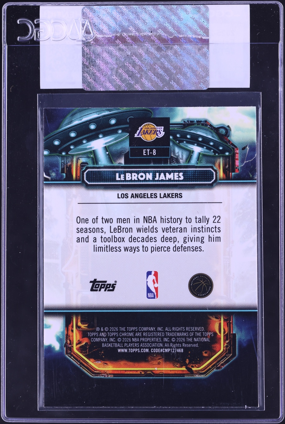 2025 Topps Chrome Cosmic Extraterrestrial Talent LeBron James #ET-8 CGC AUTH