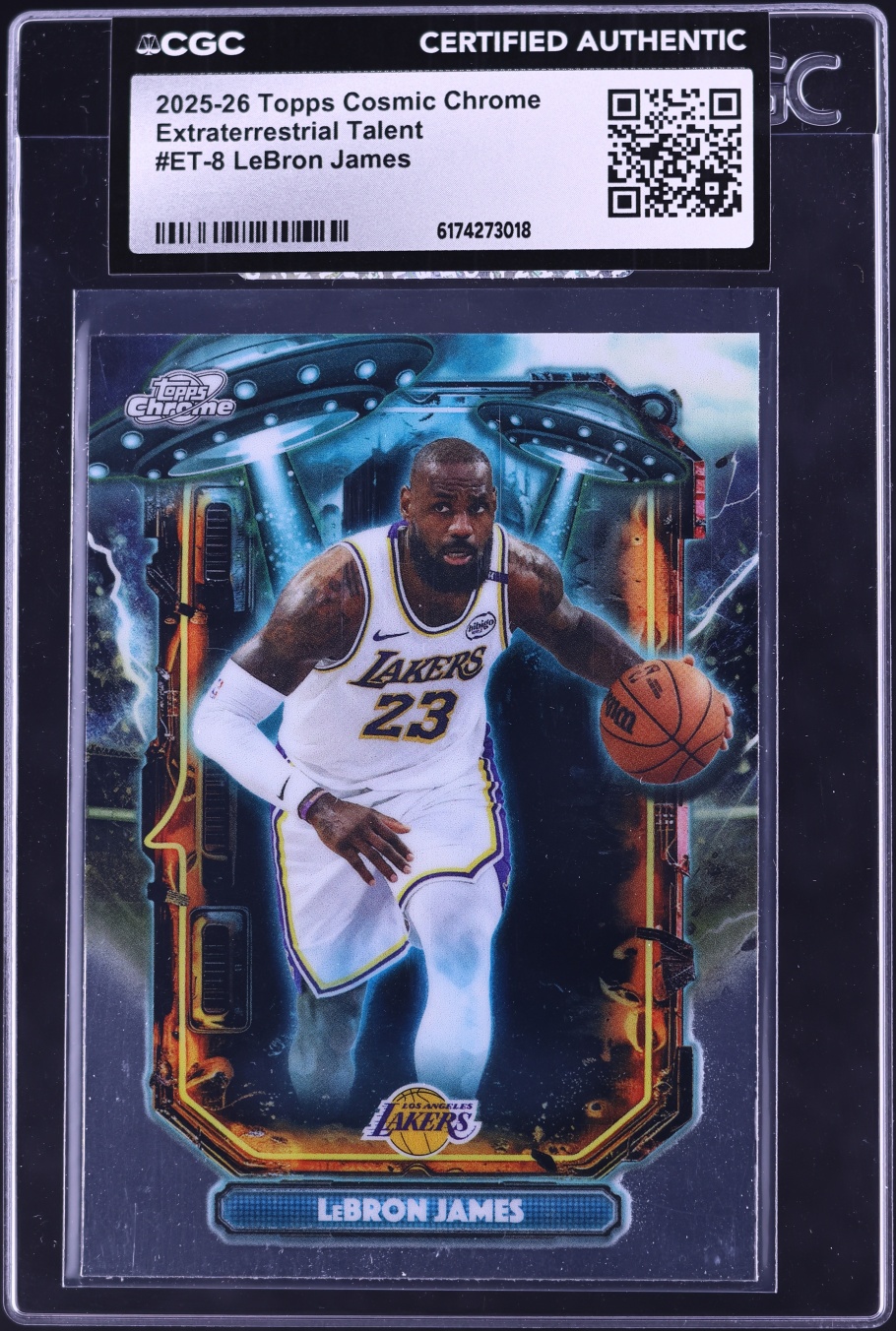 2025 Topps Chrome Cosmic Extraterrestrial Talent LeBron James #ET-8 CGC AUTH