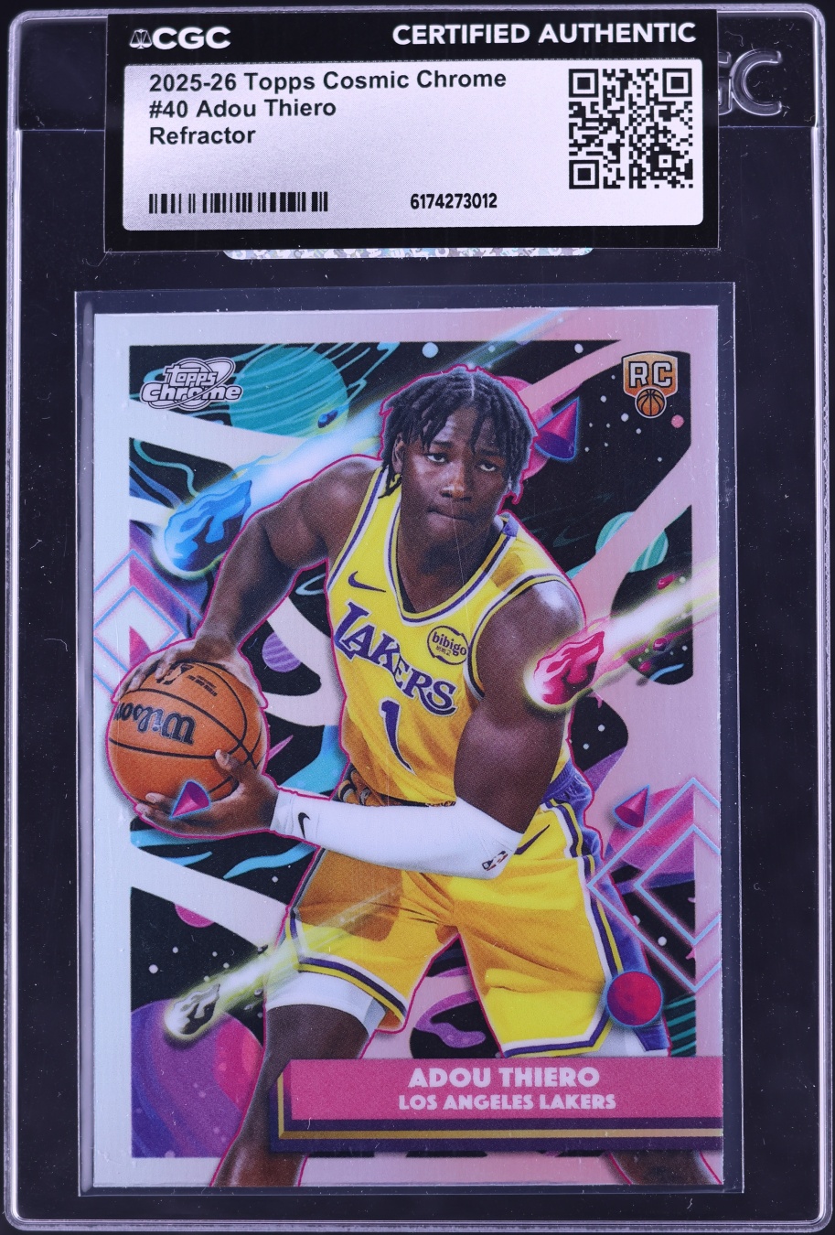 2025 Topps Chrome Cosmic Refractor Adou Thiero ROOKIE #40 CGC AUTH