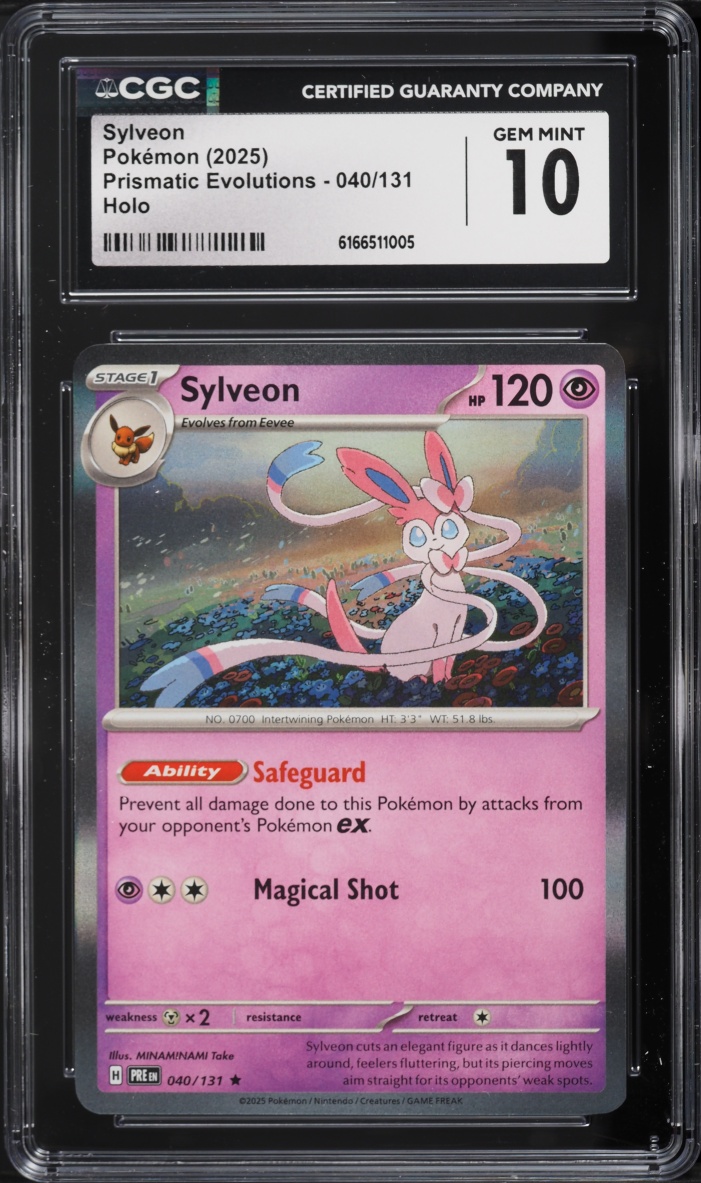 2025 Pokemon Scarlet & Violet Prismatic Evolutions Holo Sylveon #40 CGC 10 GEM MINT