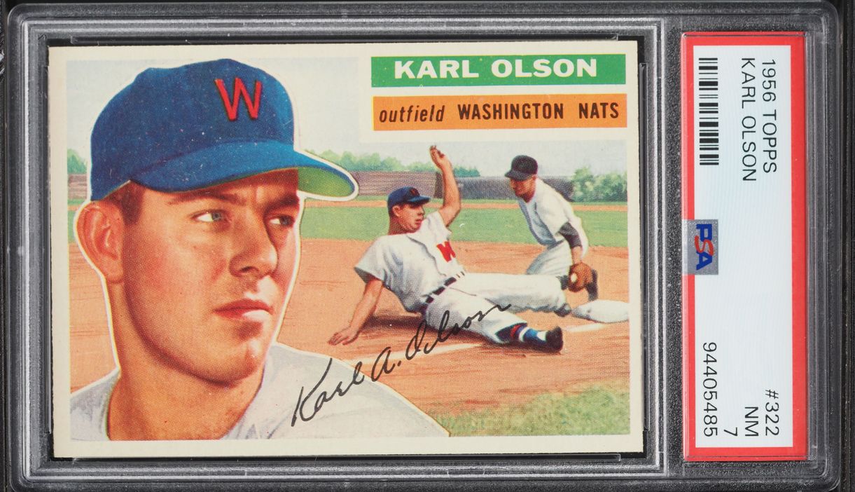 1956 Topps Karl Olson #322 PSA 7 NRMT