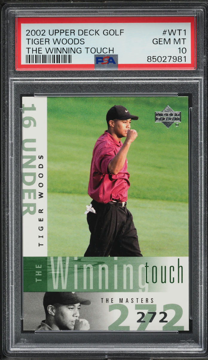 2002 Upper Deck Golf The Winning Touch Tiger Woods #WT1 PSA 10 GEM MINT