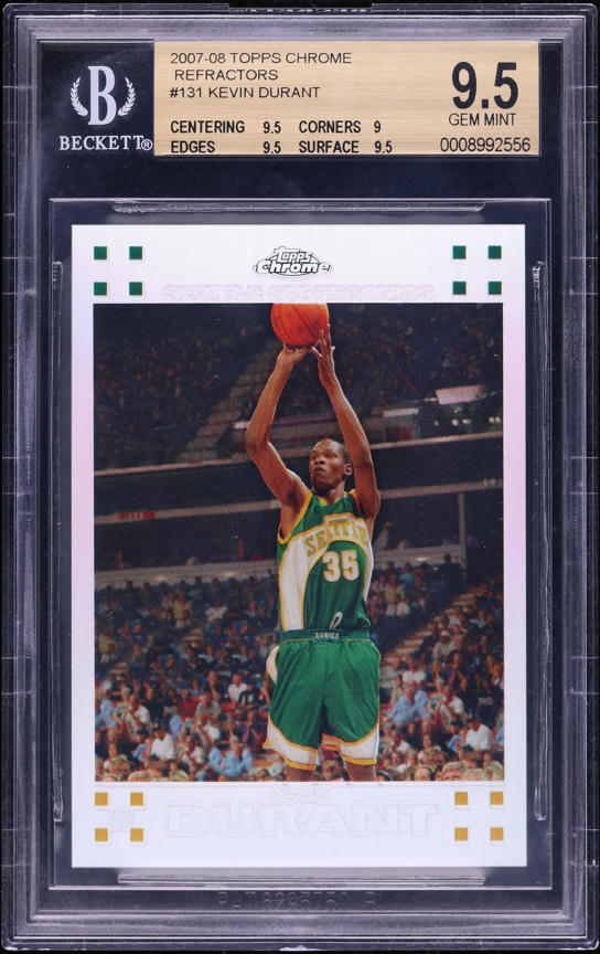 2007 Topps Chrome Refractor Kevin Durant ROOKIE /1499 #131 PSA 9