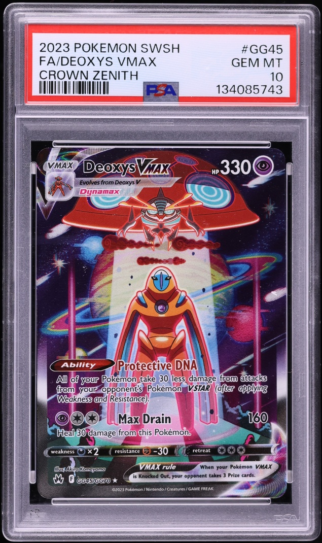 2023 Pokemon Sword & Shield Crown Zenith Full Art Deoxys VMAX #GG45 PSA 10 GEM MINT