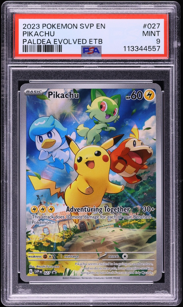 2023 Pokemon Scarlet & Violet Promo Paldea Evolved ETB Full Art Pikachu #27 PSA 9 MINT