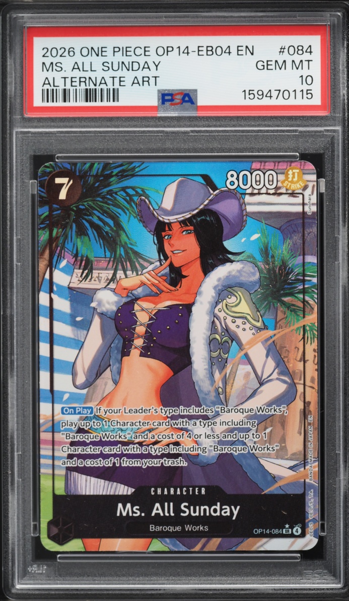 2026 One Piece The Azure Sea's Seven SR Alt Art Ms. All Sunday #OP14-084 PSA 10 GEM MINT
