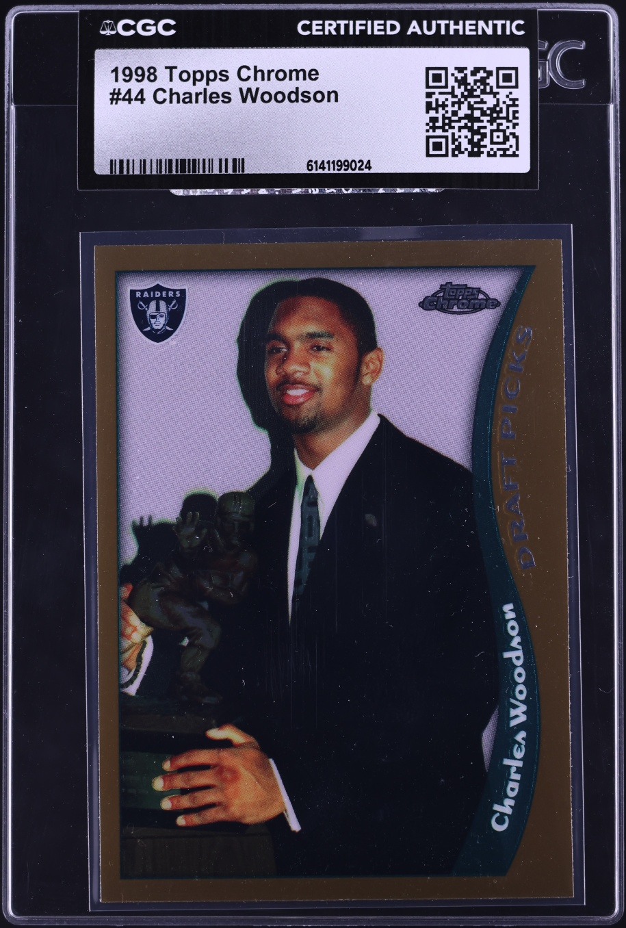 1998 Topps Chrome Charles Woodson ROOKIE #44 CGC AUTH