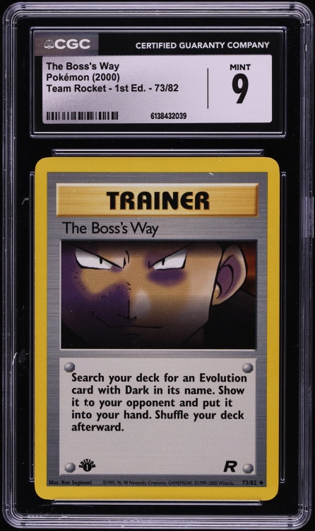 2000 Pokemon Team Rocket 1st Edition The Boss's Way #73 CGC 9 MINT