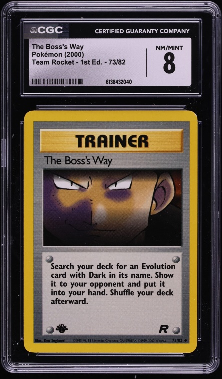 2000 Pokemon Team Rocket 1st Edition The Boss's Way #73 CGC 8 NM-MT