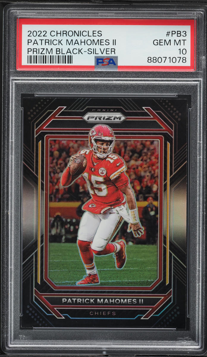 2022 Panini Chronicles Prizm Black Silver Patrick Mahomes II #PB-3 PSA 10