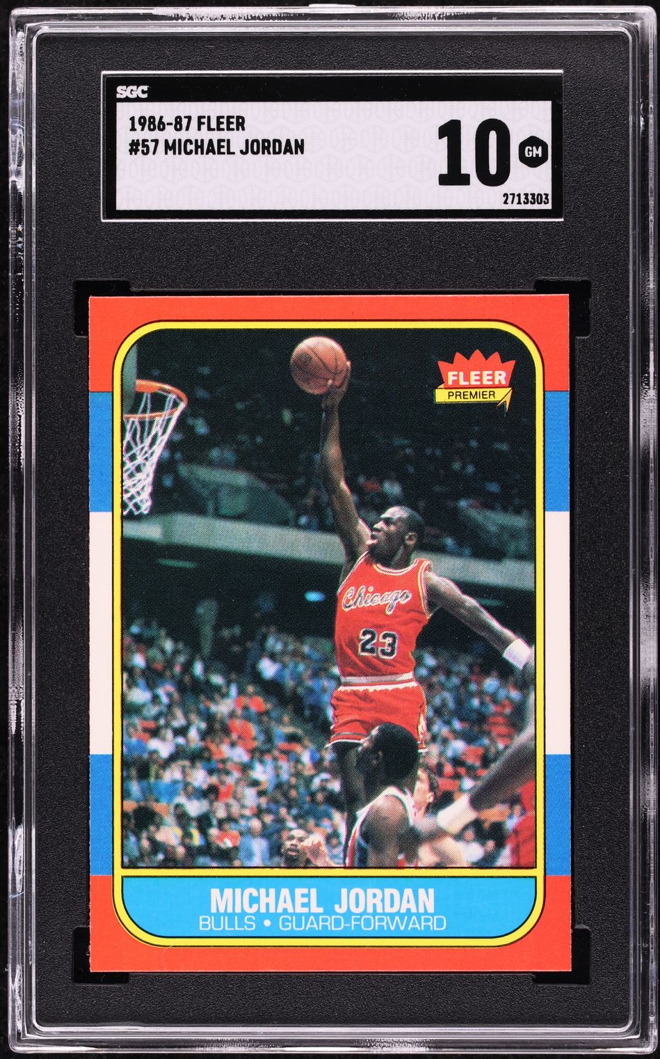 1986 Fleer Basketball Michael Jordan ROOKIE #57 SGC 10 GEM MINT