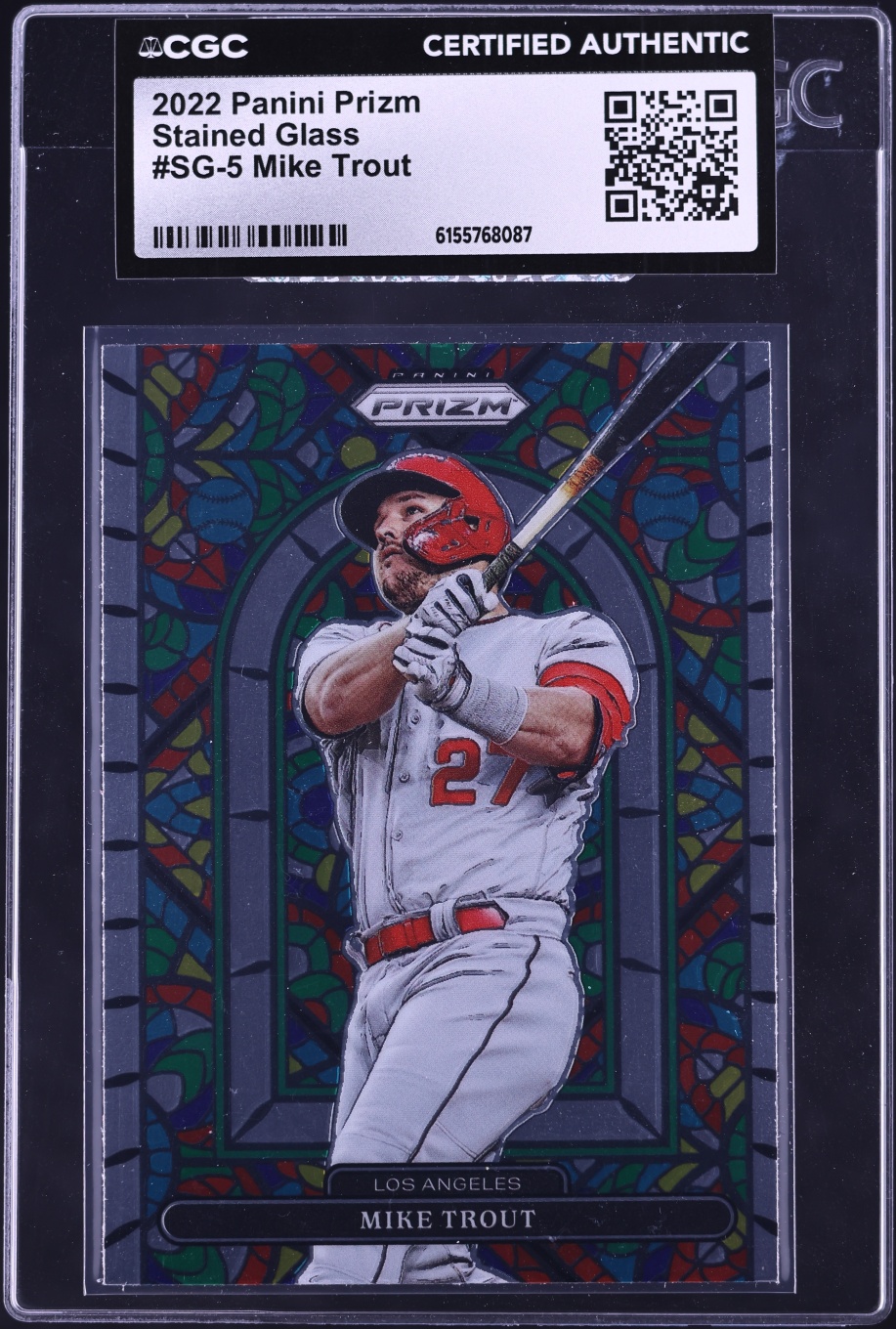 2022 Panini Prizm Stained Glass Mike Trout #SG-5 CGC AUTH