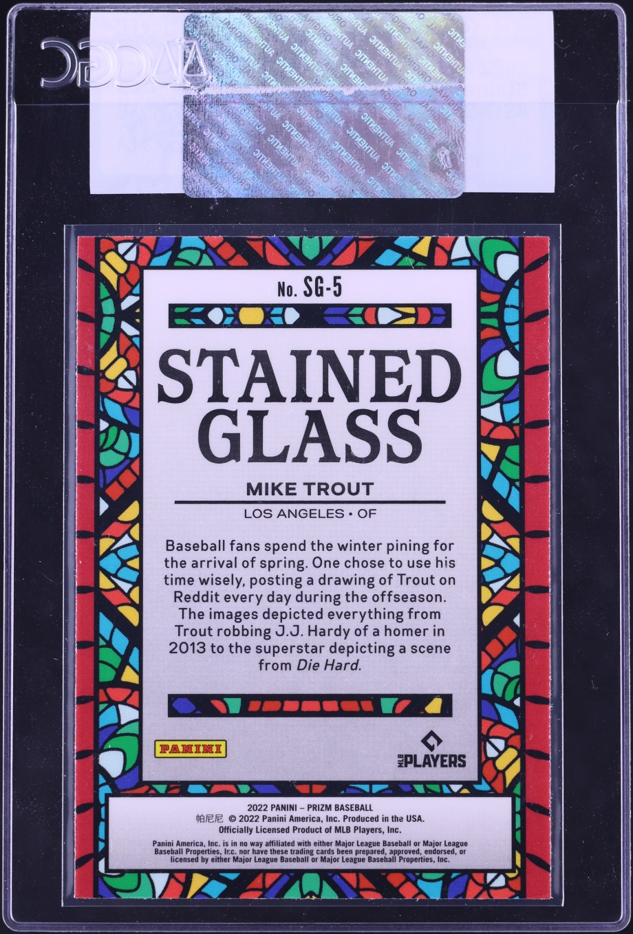 2022 Panini Prizm Stained Glass Mike Trout #SG-5 CGC AUTH