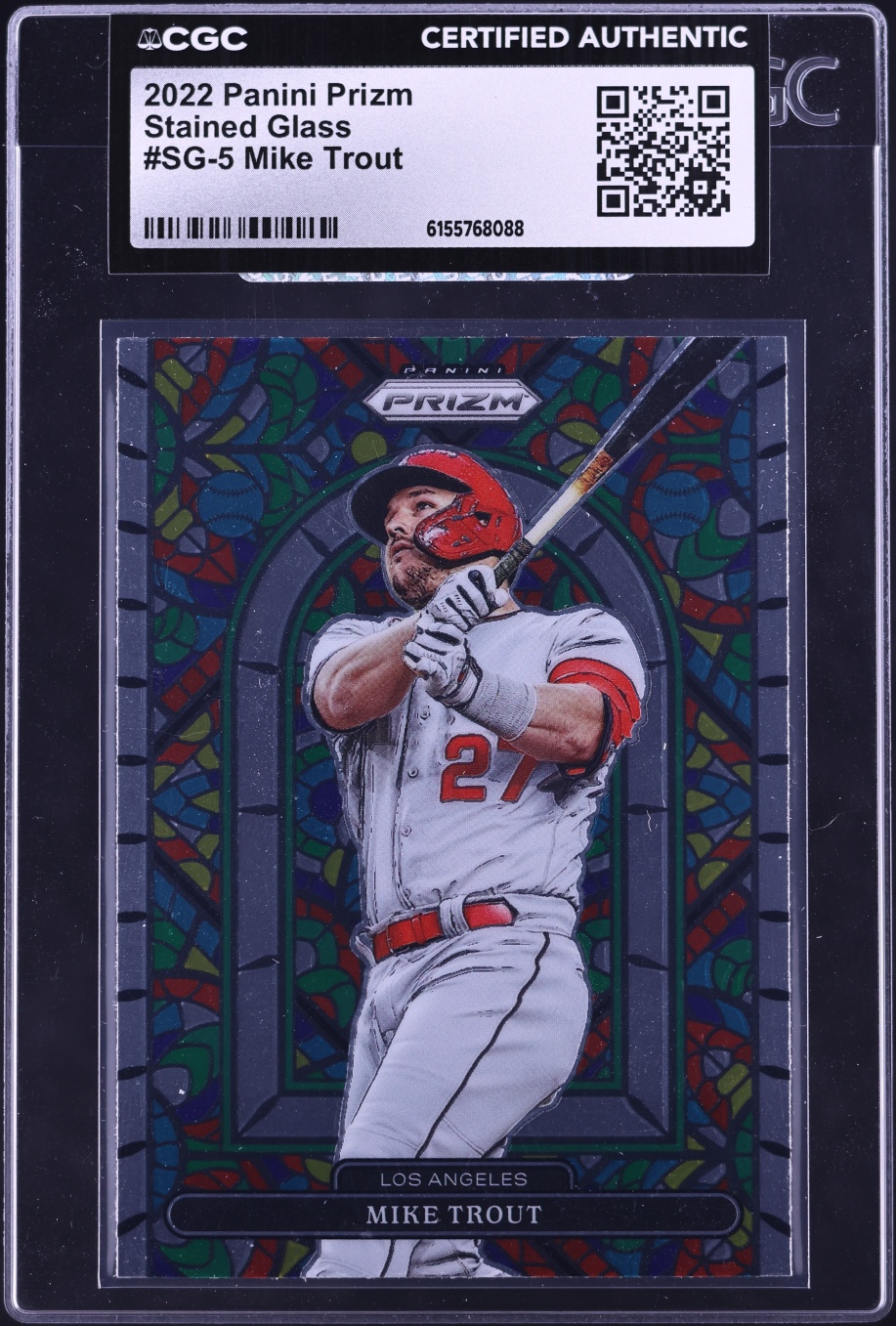 2022 Panini Prizm Stained Glass Mike Trout #SG-5 CGC AUTH