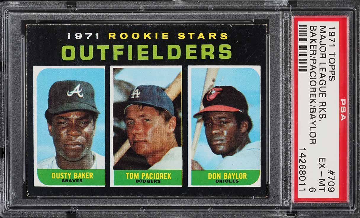 1971 Topps Dusty Baker & Don Baylor SP ROOKIE #709 PSA 6 EXMT