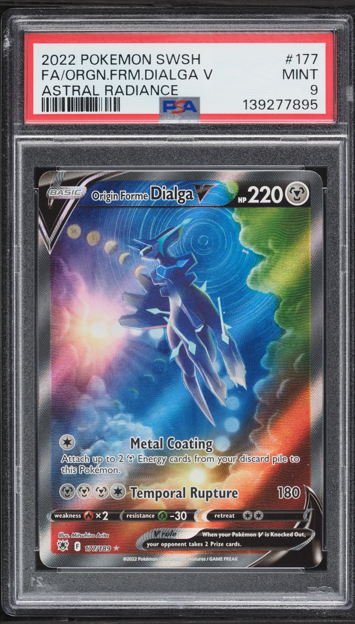 2022 Pokemon Sword & Shield Astral Radiance Full Art Origin Forme Dialga V #177 PSA 9 MINT
