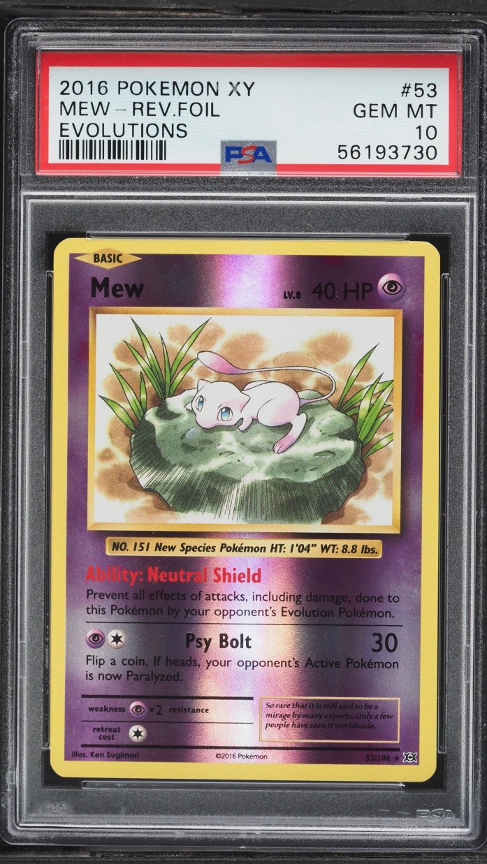 2016 Pokemon XY Evolutions Reverse Holo Mew #53 PSA 10 GEM MINT