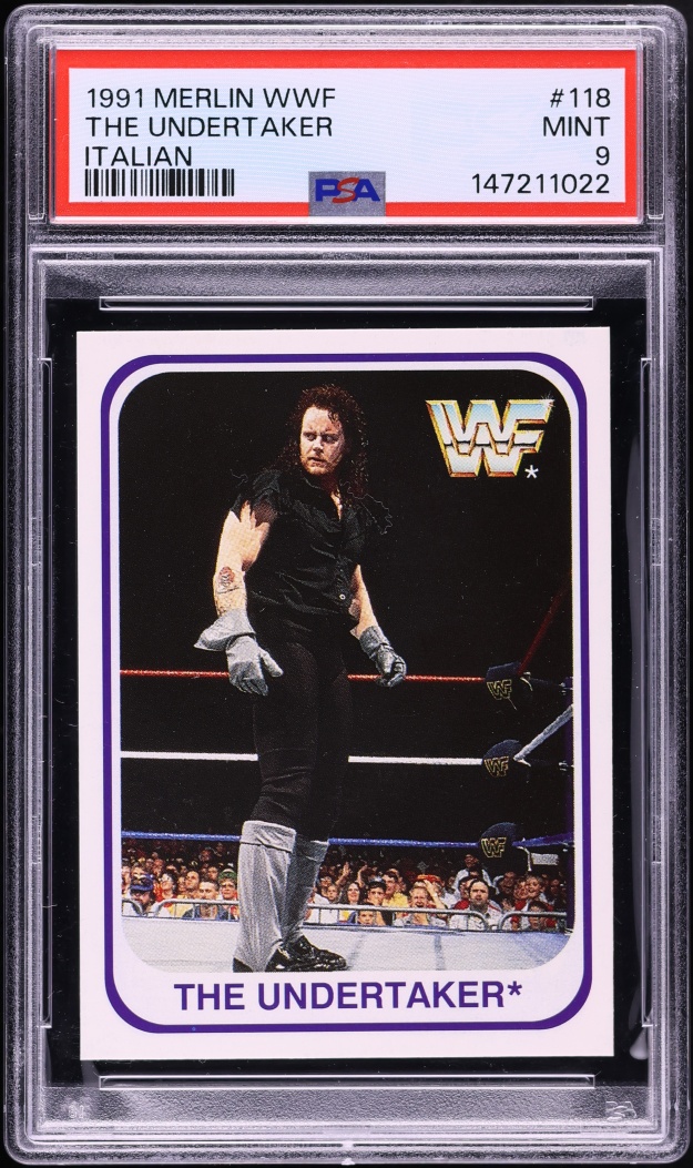 1991 Merlin WWF Italian The Undertaker #118 PSA 9 MINT on Fanatics Collect