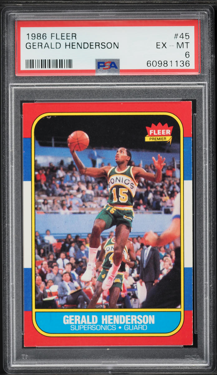 1986 Fleer Basketball Gerald Henderson #45 PSA 6 EXMT