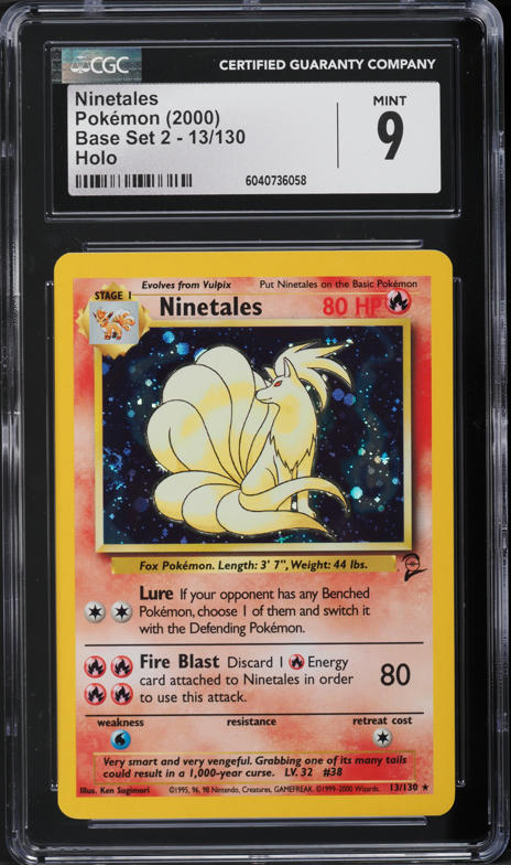 2000 Pokemon Korean Base Set 1st Edition Holo Ninetales #12 PSA 10