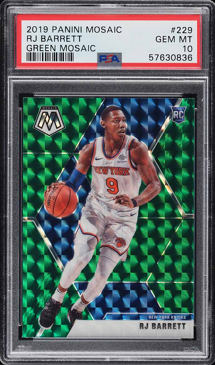 2019 Panini Mosaic Green RJ Barrett ROOKIE #229 PSA 10 GEM