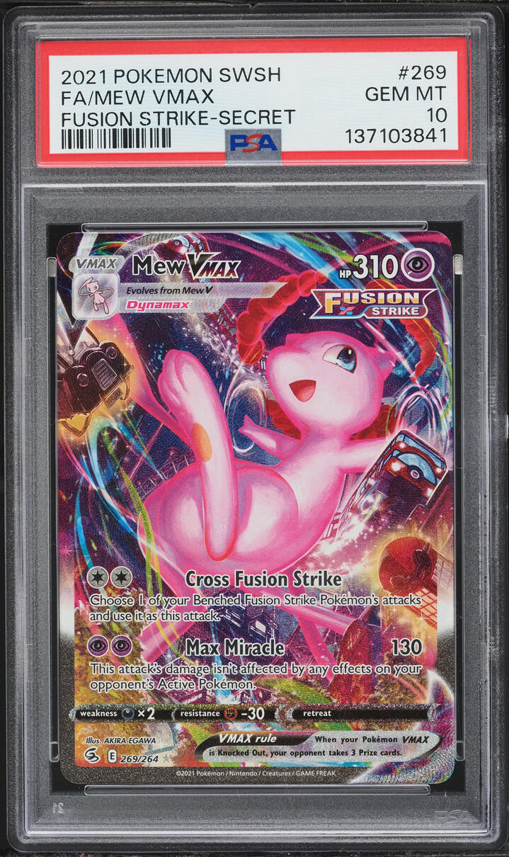 2021 Pokemon Sword & Shield Fustion Strike SEC Mew VMAX #269 PSA 10 GEM MINT