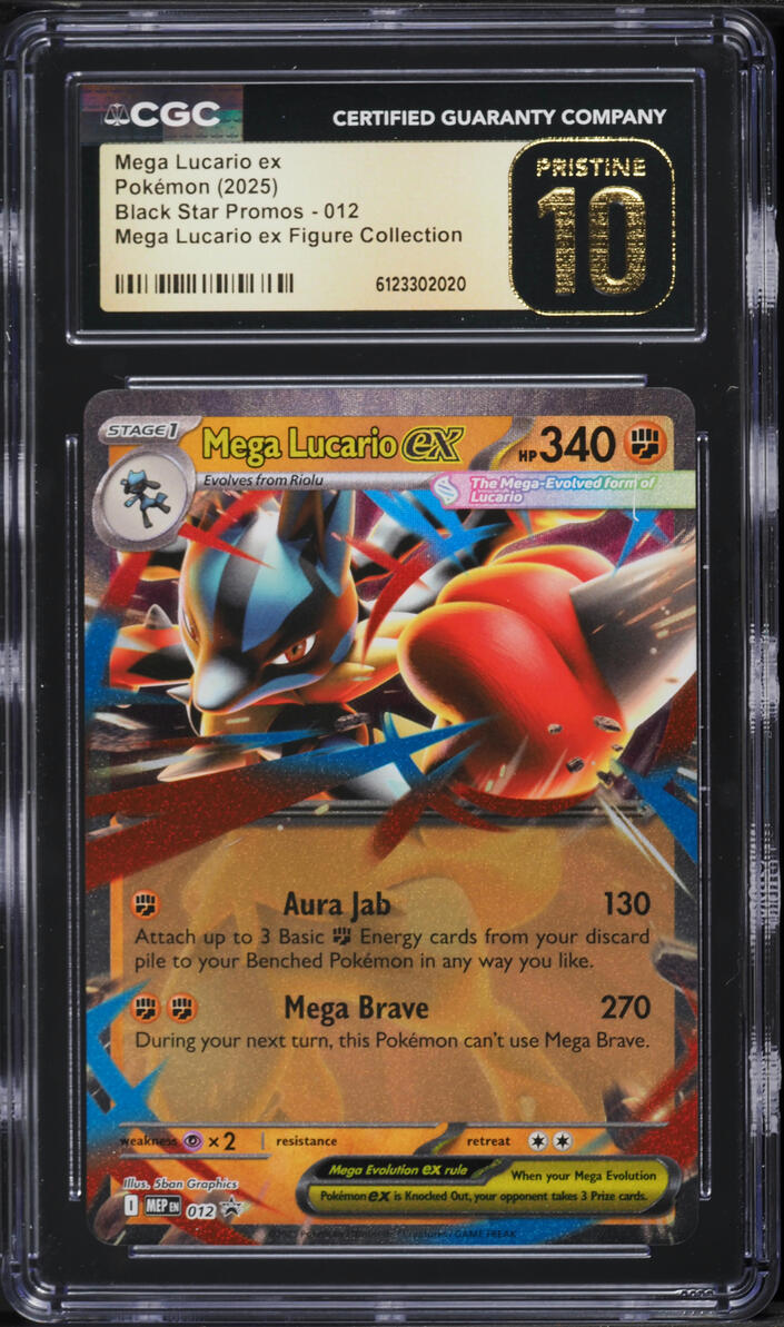 2025 Pokemon Mega Evolution Promo Figure Collection Holo Mega Lucario ex #12 CGC 10 PRISTINE