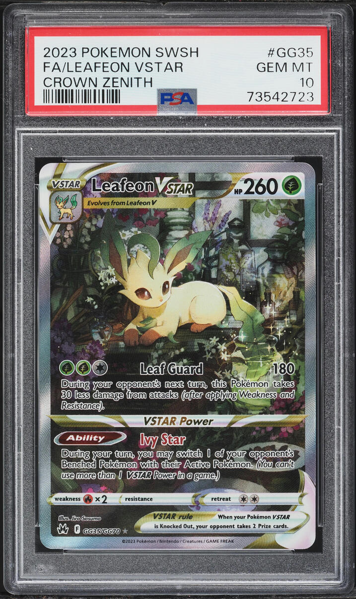 2023 Pokemon Sword & Shield Crown Zenith Alt Art Leafeon VSTAR #GG35 PSA 10 GEM MINT