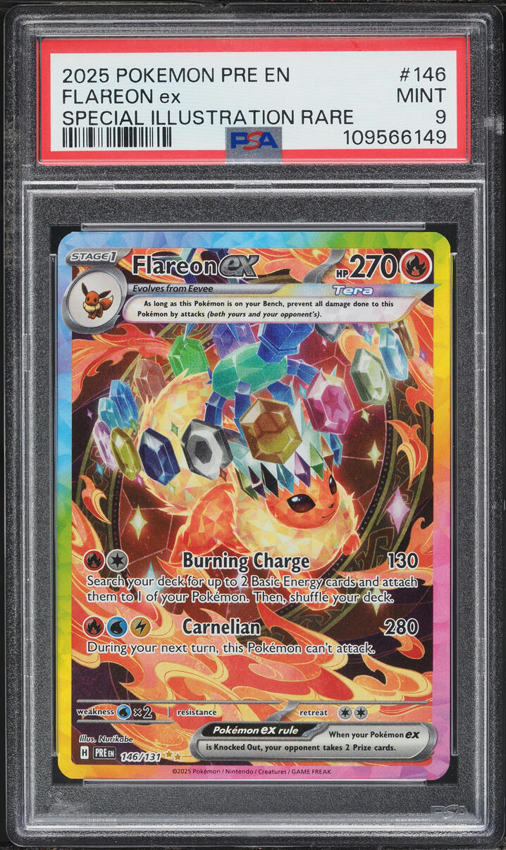 2025 Pokemon Scarlet & Violet Prismatic Evolutions SIR Flareon ex #146 PSA 9 MINT
