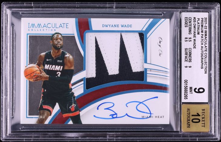 2021 Immaculate Collection Premium Platinum Dwyane Wade PATCH AUTO 1/1 #PPA-DWD BGS 9 MINT