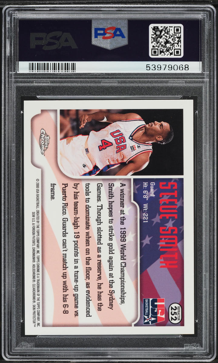 1999 Topps Chrome Refractor Steve Smith #252 PSA 9 MINT
